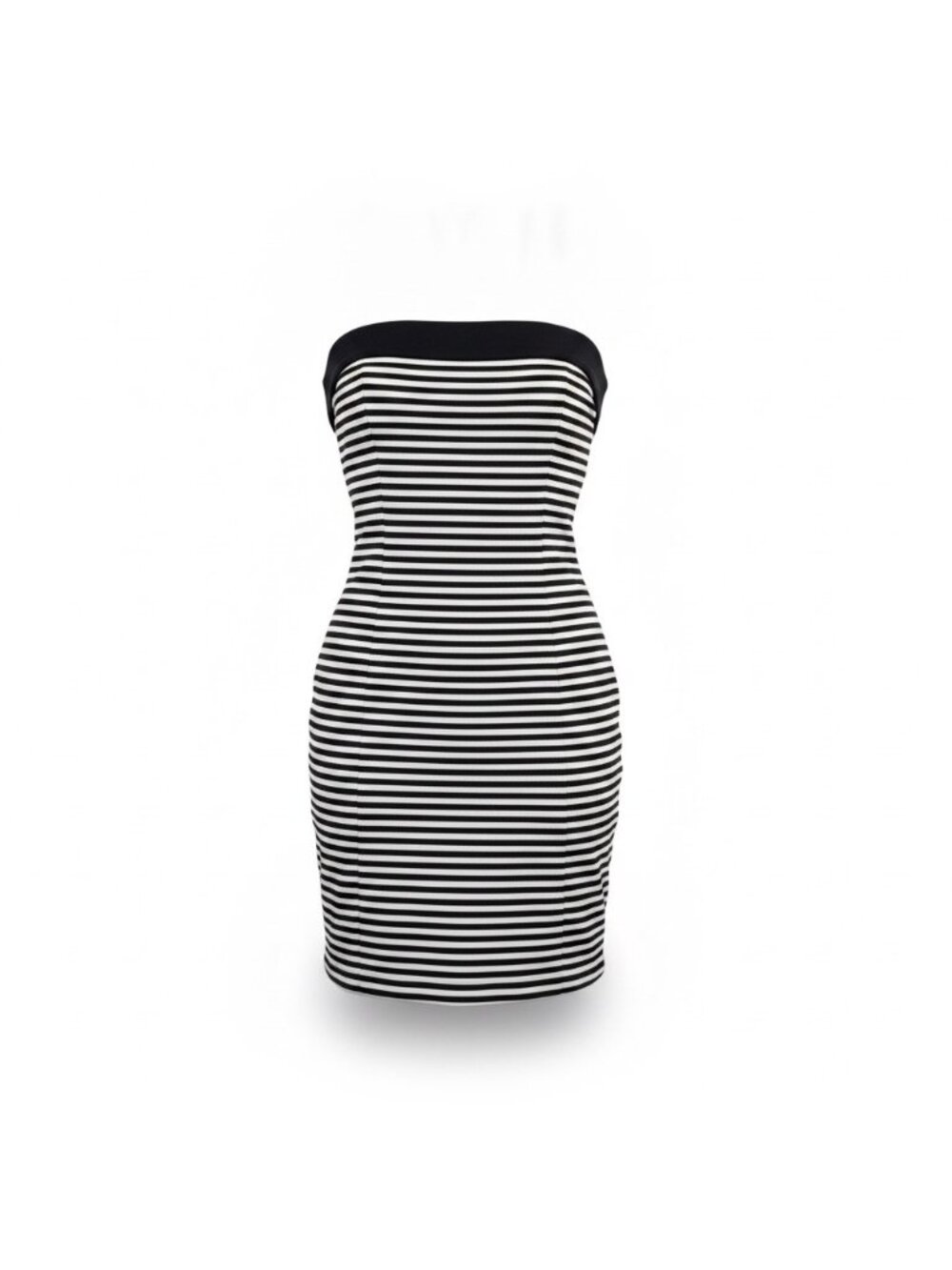 Zara Basic Womens Black & White Bodycon Strapless Dress Stylish Size S